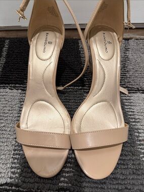 Bandolino Nude Patent Ankle-Strap Heels